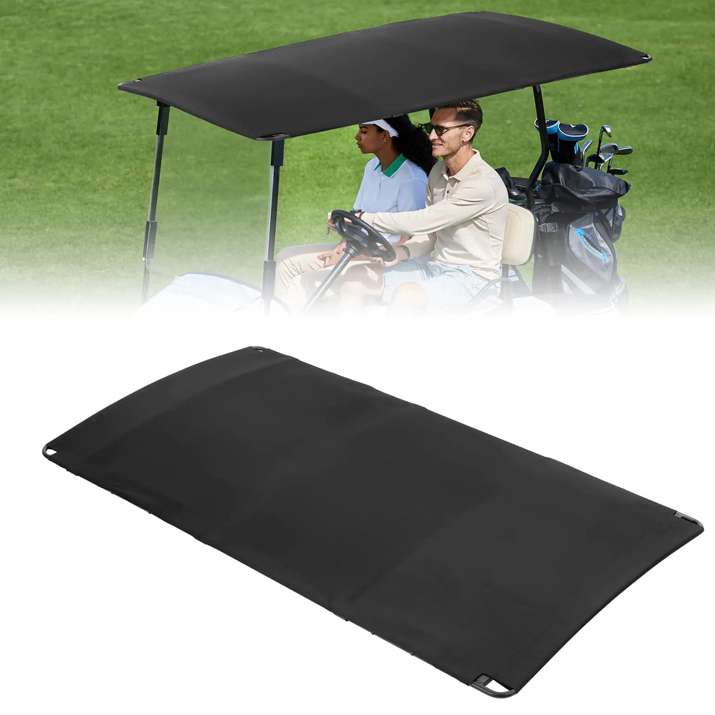 KEMIMOTO Canvas Golf Cart Sun Top Compatible with EZGO TXT 1994-2013 85" Extended Golf Cart Roof Mounting Tools Included Black
