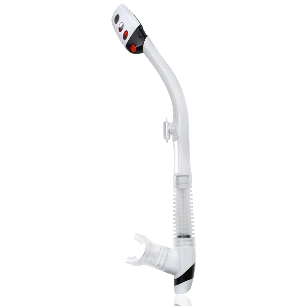 Supertrip Adults Dry Snorkel Easy Breath Scuba Diving Snorkel with Splash Guard and Top Valve Freediving Snorkeling Swimming Snorkel for Adults Youth