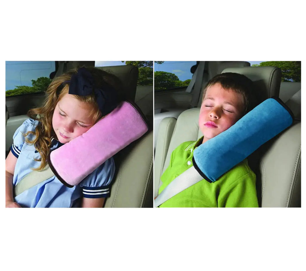Fannuoncc 2 pcs Auto Pillow Car Safety Belt Protect Shoulder Pad Adjust Vehicle Seat Belt Cushion for Kids (Blue/Pink)