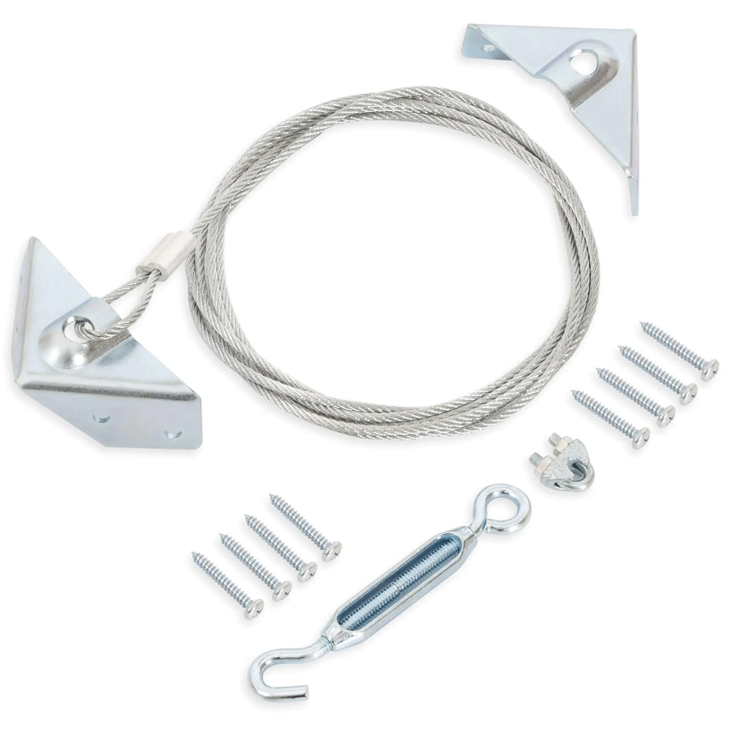 JIAHOO Anti Sag Gate Kit for Wooden Fence Gate Tensioner Cable Kit Anti-Sag Gate Support Cable Kit Steel Fence Door Repair Kit for Wood Door Zinc Plated Steel Gate Frame Kit Hardware Silver