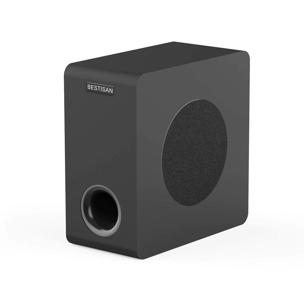 BESTISAN Powered 6.5’’ Home Audio Subwoofer Deep Bass Response Subwoofers in Compact Design Easy Setup with Home Theater Systems TV Speakers RCA Black