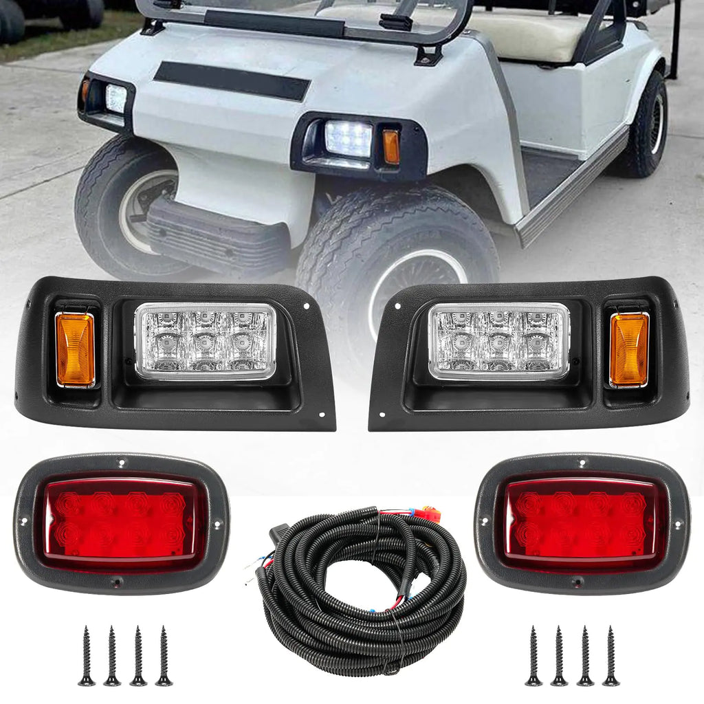 Blogole LED Headlights and Tail Lights Kit Compatible Club Car DS Golf Cart 1993-UP