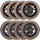 HeyZomm Inline Skate Wheels Outdoor & Indoor Inline Skate Replacement Wheels 85a Roller Hockey Wheels w/Bearings ABEC-9 & Floating Spacers 64mm 70mm 72mm 76mm 80mm 84mm 90mm Dia 8-Pack (64mm Black)