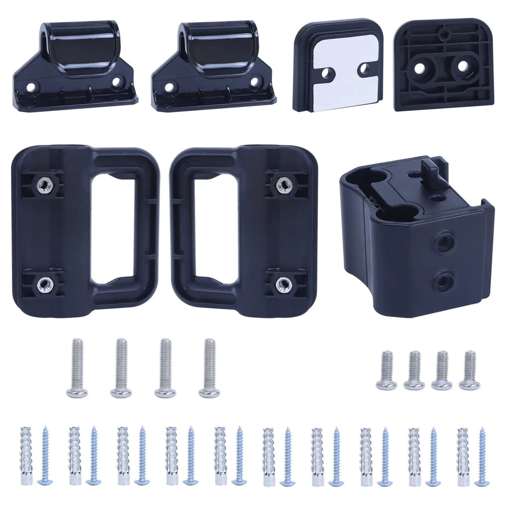 Retractable Baby Gate Replacement Parts Kit New Upgrade Retractable Dog Gate Replacement Hardware Mesh Pet Gate Full Set Wall Mounting Accessories with Brackets Latches Anchors and Screws Black