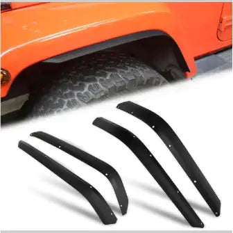 Front Rear Fender Flares Compatible With 2007-2018 Wrangler JK JKU, Off-Road Wheel Flares Liner 4 PCS
