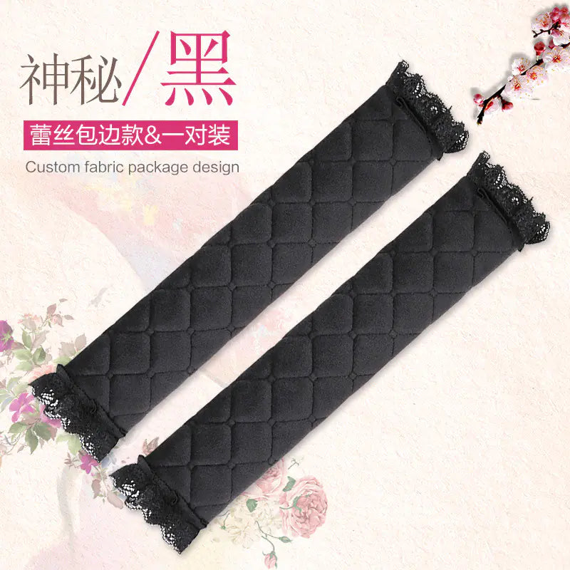 Car Seat Belt Shoulder Pads - Plush Winter Comfort