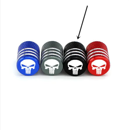 Skull Design Long Tooth Tire Valve Caps