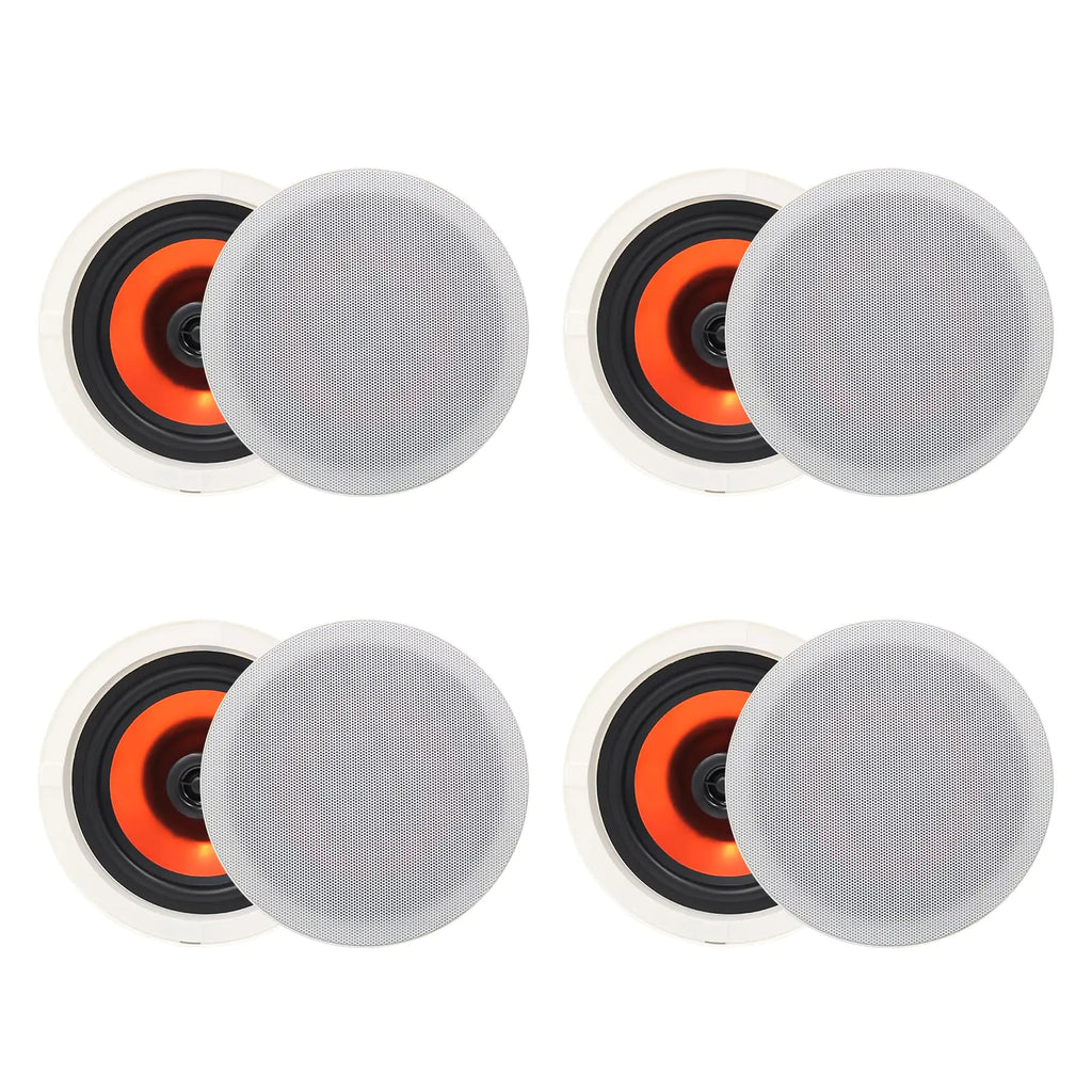 Herdio in Ceiling Speakers 6.5 Inch 600 Watts Flush Mount Passive Wired Speakers for Bathroom KitchenLiving RoomOffice(4 Speakers)