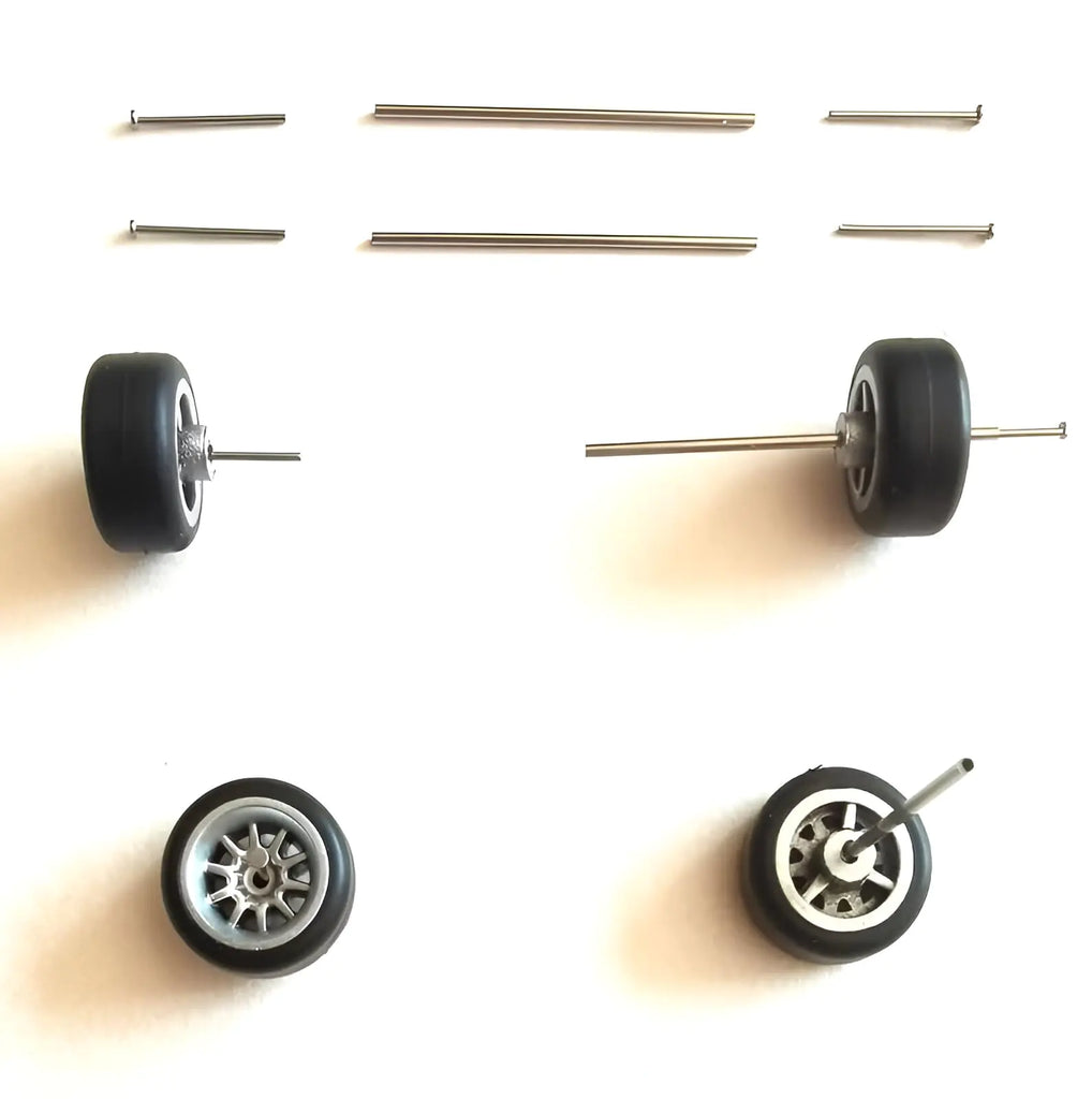 Generic 1/64 Diecast Alloy Car Wheels Axle Mixed Sizes /22mm/25mm/28mm Hollow Axle with Nail Pin for 1:64 Model Car. 30 Sets. (only axles no Wheels)