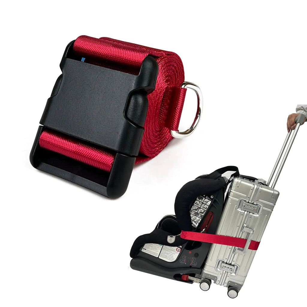 GUCHO Car Seat Belt Travel Strap,Carry-on Luggage into an Airport Car Seat Stroller & Carrier an Useful Solution for Travel Transfer (Red)