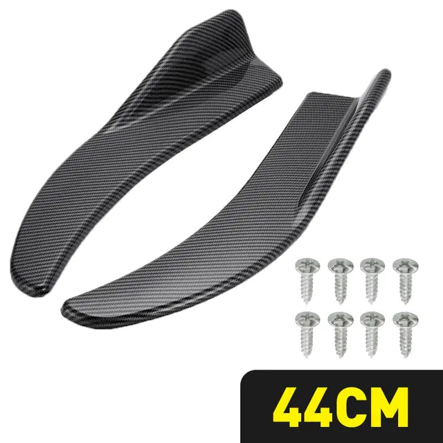 Universal Black Carbon Fiber Car Bumper Spoiler Set