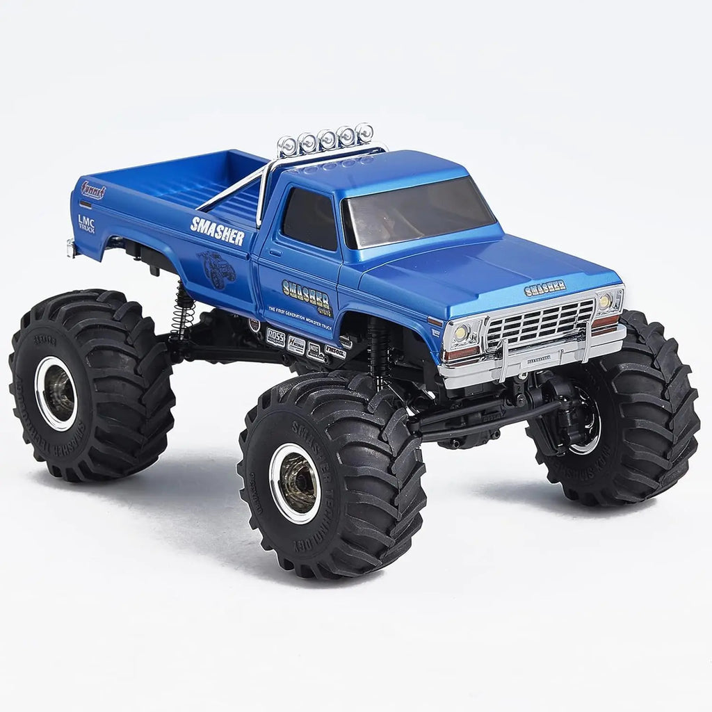 EAZYRC X FMS Fcx24 Smasher 1/24 RC Crawler RTR RC Monster Truck 4x4 8+ kph 2-speeds Transmission Off-Road with BatteryUSB Charger and 2.4Ghz Remote Control for Adult (Blue)