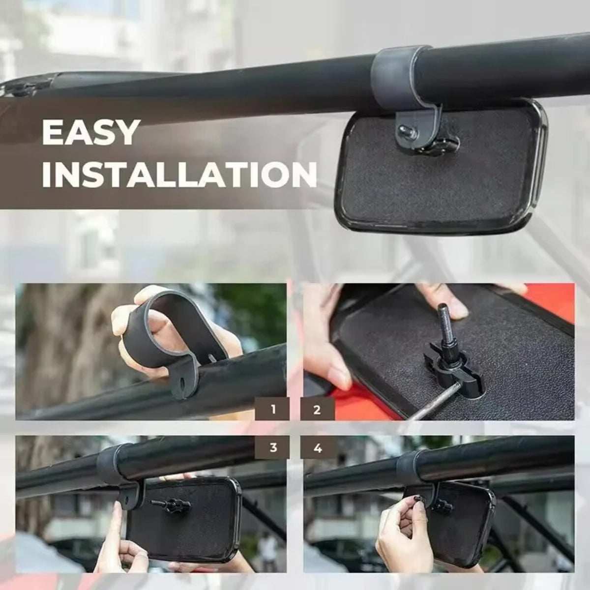 Universal Center Rearview Mirror for Polaris Ranger – view 6