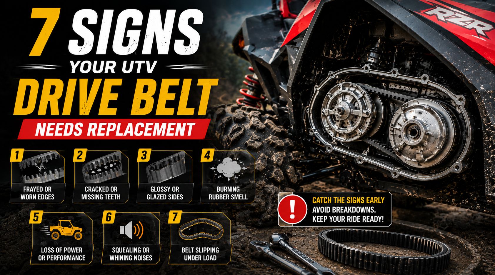 utv drive belt symptoms