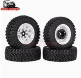 4PCS 1.55 Metal Beadlock Wheel Rim Tire Set for RC