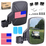 10L0L Golf Cart Mirror No Drilling Extra Large Side View Mirror Universal for Yamaha Club Car EZGO Folding Side Rear View Mirrors Adjustable 180 Degree Shatterproof Glass