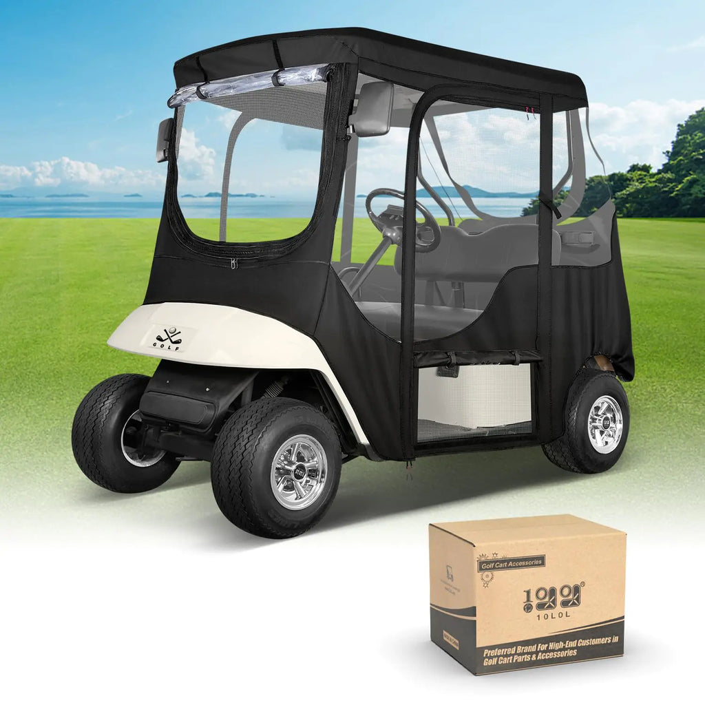 10L0L Golf Cart Enclosure fit for 2 Passenger EZGO TXT Waterproof Windproof Portable Transparent Golf Cart Cover Storage Driving 4 Sided Enclosure