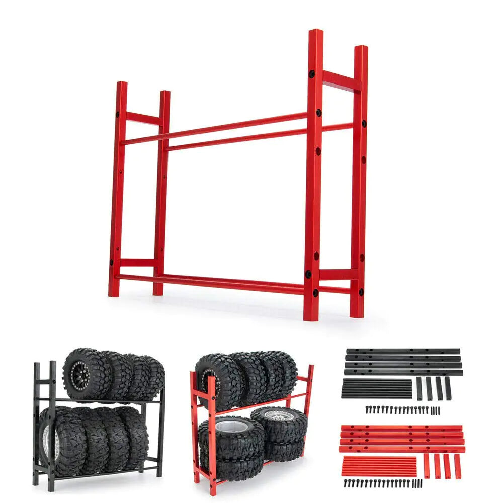 Benedict Harry RC Car Alloy Tire Rack/ Wheel Rack for 1.9 2.2" Tire Wheel Rim SCX10 D90 CC01 TRX4 RC Crawler (Black)