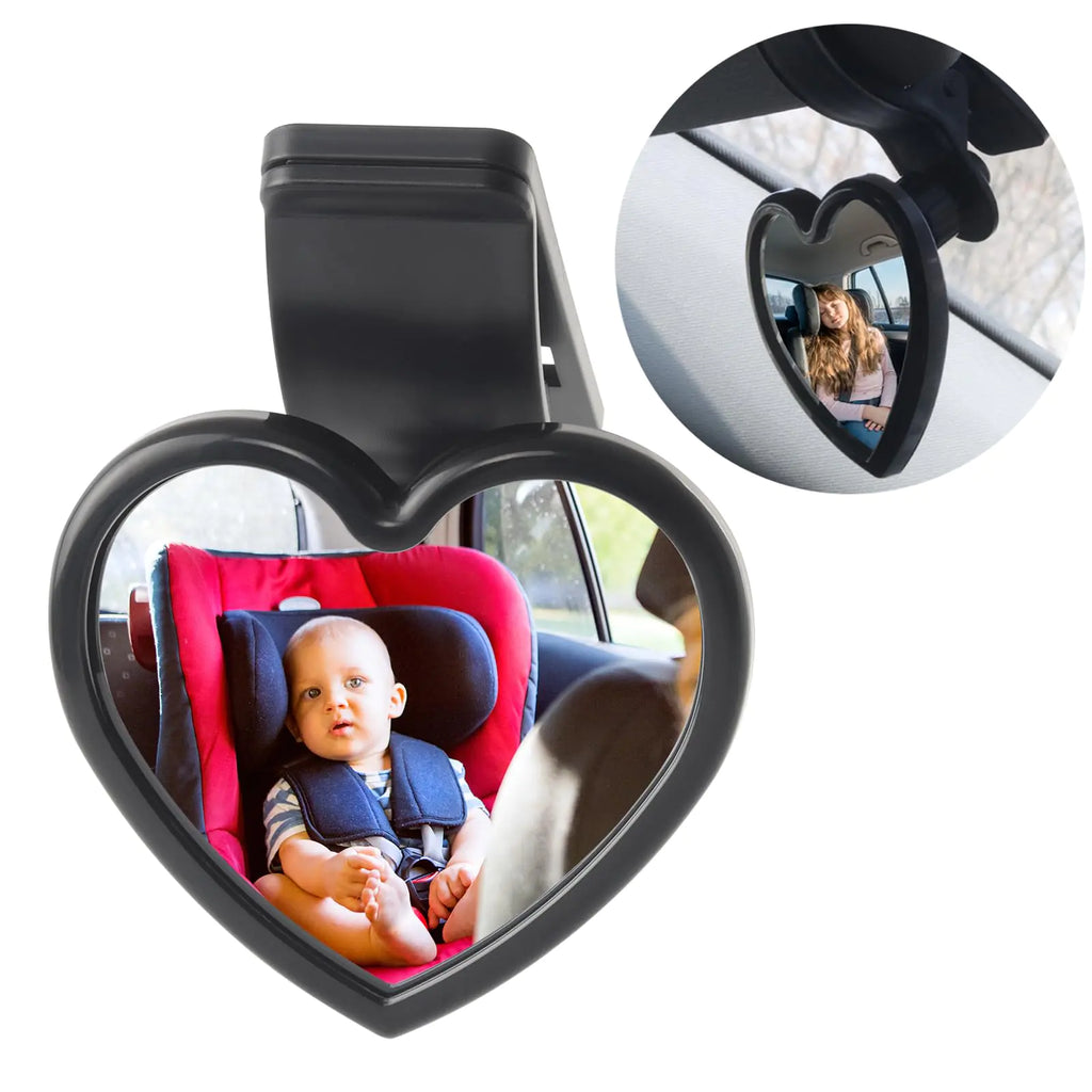 LoyaGour Baby Car Mirror Rear FacingConvex Rear View Baby Mirrors for CarsAutomotive Interior 360 Degrees Adjustable Love Mirrors to See Rear KidsBabiesInfants and Newborn(Clip on Install)