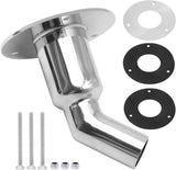 Stainless Steel 316 Straight Thru-Hull Exhaust Skin Fitting - 24mm Tube Pipe Socket Hardware for Marine Boat Car Truck Diesel Parking Heater (Bend)