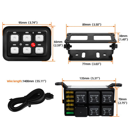 6-Gang LED Switch Panel with Cover for Can-Am Maverick X3 (2017–2026)