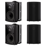 Herdio 400 Watts Waterproof Bluetooth Speakers 4 Inches All Weather Wired Wall Mount System with Superior Stereo Dome Tweeter Indoor- Outdoor Speakers (4 Speakers)