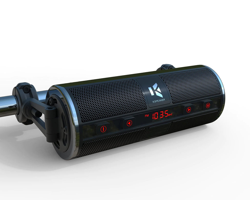 KSPEAKER Motorcycle Speakers Bluetooth Waterproof Radio Audio System Built-in Amplifier 3 Inch Metal Mp3 Player Great for ATV Scooter Bike12 Volt Vehicle K2BL