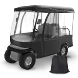 Golf Cart Enclosure 2+2 Golf Cart Drivable Rain Cover 600D Waterproof Enclosure with 4-Sided Transparent Windows Fit for Short Roof 94" EZGO Club Car DS Yamaha