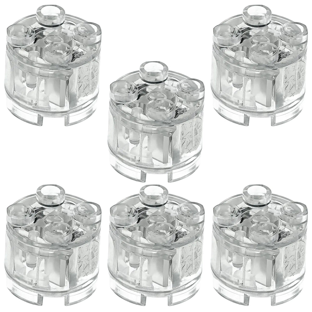 ASTEM Yellow Light-Up-Bricks Accessories Kits 2x2 Classic Transparent LED Light Brick Pack 6PCS Parts Building-Blocks Set Toys