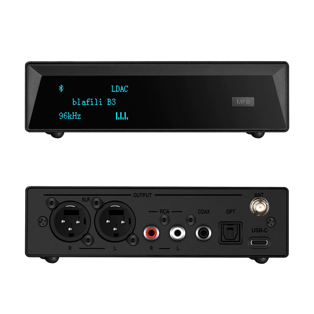 blafili B3 Professional XLR Bluetooth v5.1 Music Receiver LDAC & aptX HD Streamer Built-in ESS DAC Analog RCA Digital Optical and COAXIAL Outputs for Audio Mixer DJ Speakers & PA System