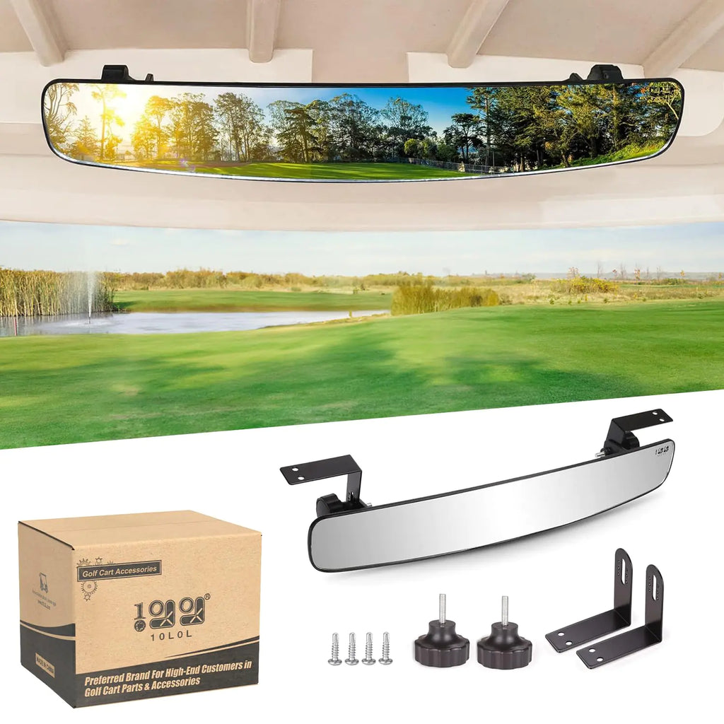 10L0L Golf Cart Rear View Mirror - Universal Golf Cart Mirrors"16.5" Extra Wide 180 Degree Panoramic Rear View Mirror for Yamaha EZGO Club Car
