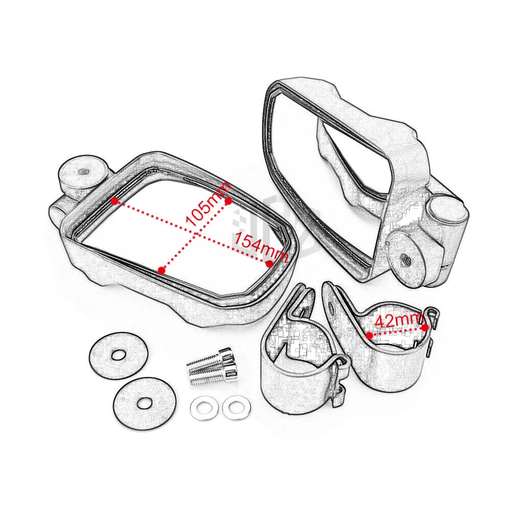 Aluminum Racing Side Mirrors, Adjustable Left and Right for UTV & SXS