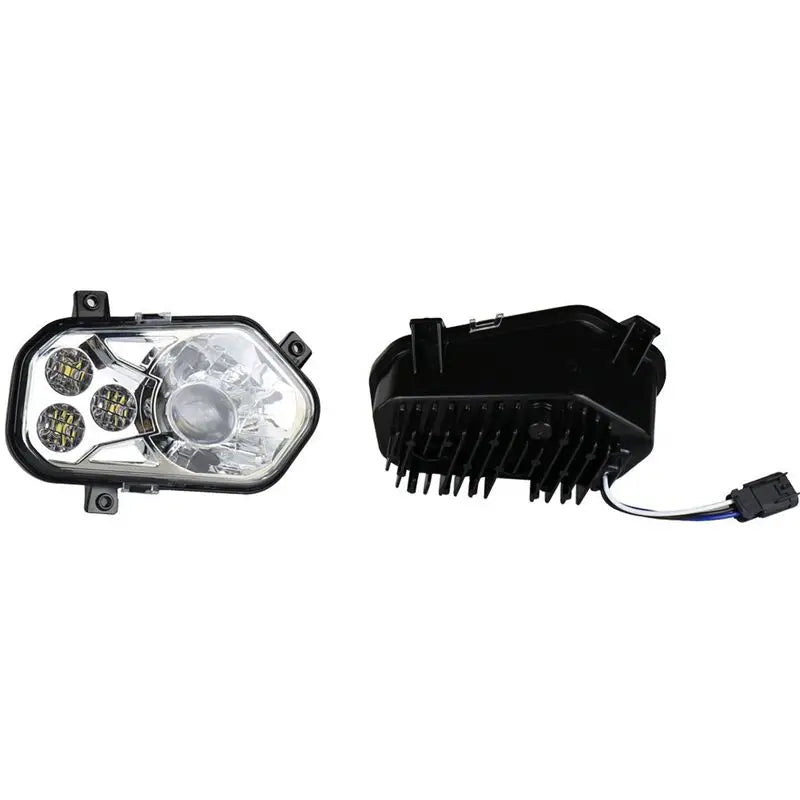 Chrome Black LED Headlight Kit, High/Low Beam (Pair) for Polaris RZR 570, RZR 900 & Ranger 570
