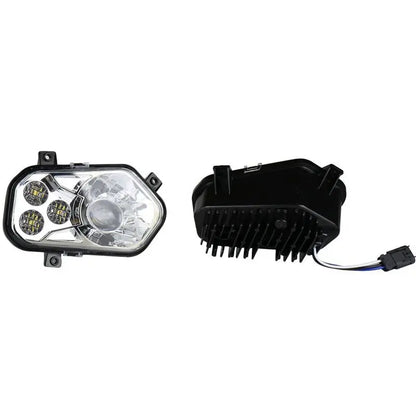 Chrome Black LED Headlight Kit, High/Low Beam (Pair) for Polaris RZR 570, RZR 900 & Ranger 570