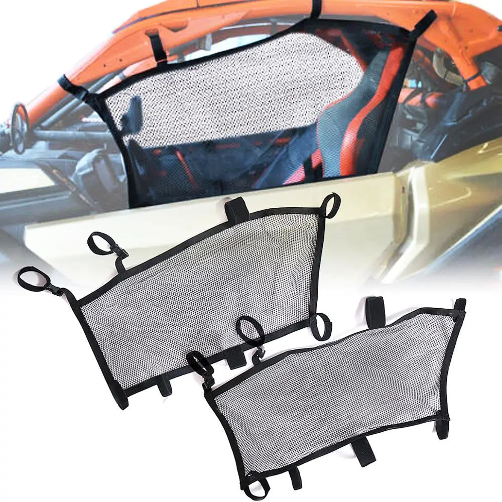 Left and Right Black Side Window Mesh Screens for Can-Am Maverick X3 (2017–2023)