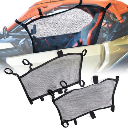 Left and Right Black Side Window Mesh Screens for Can-Am Maverick X3 (2017–2023)