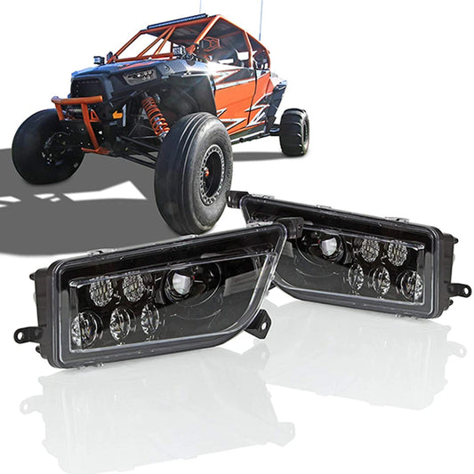 LED Replacement Headlights, Clear Lens (Pair) for Polaris RZR XP 1000 & RZR 900