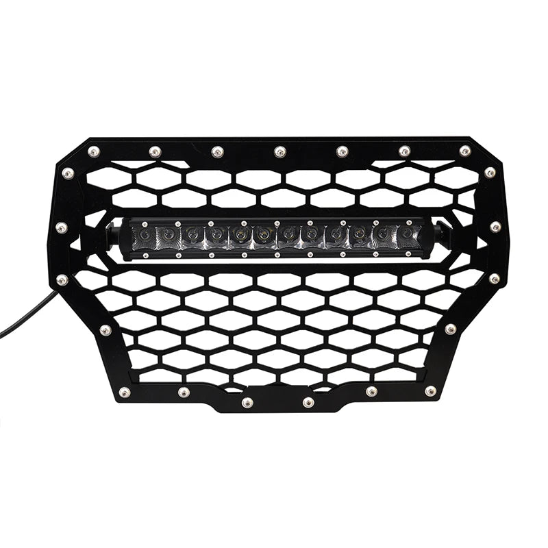 Front Mesh Grille with 11-Inch 50W LED Light Bar for Polaris RZR XP 1000 & RZR XP Turbo