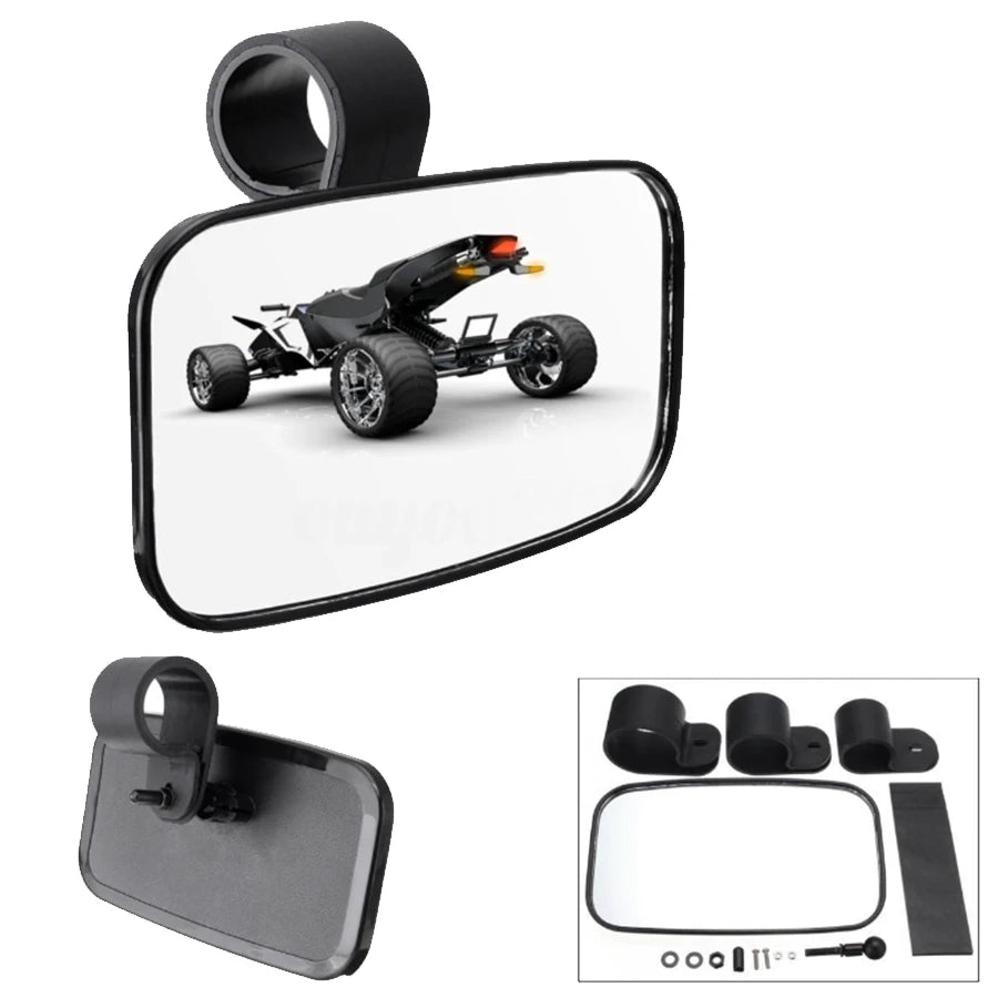 Clamp-On Rear View Mirror, 1.5–2-Inch Bars for UTV & SXS