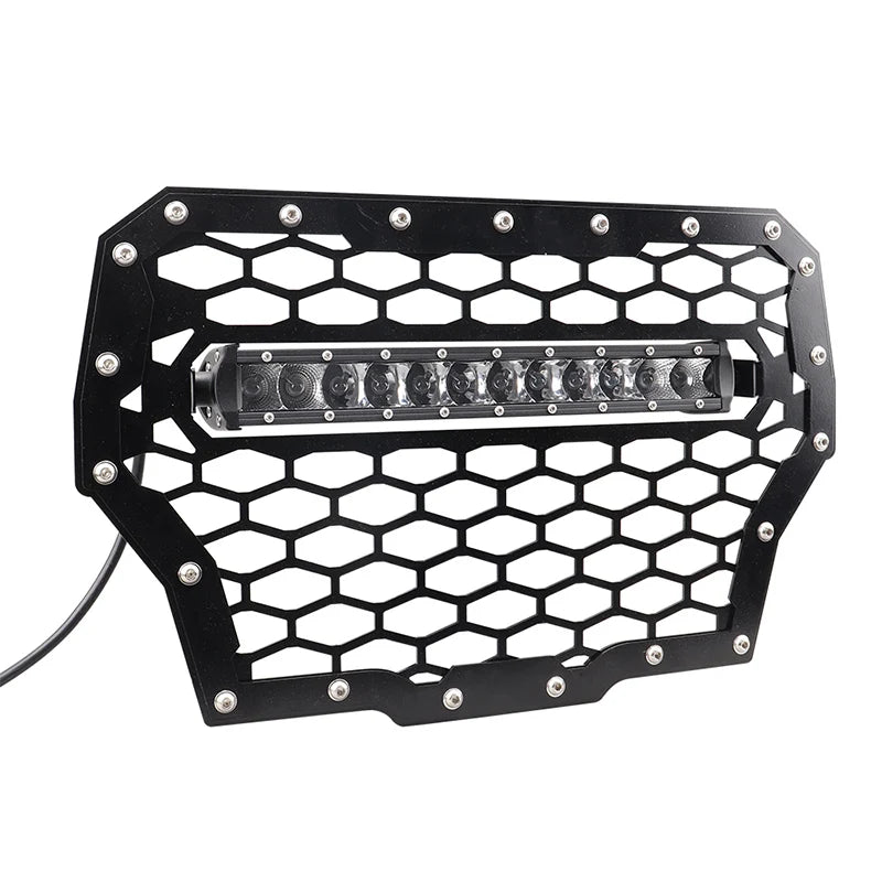 Front Mesh Grille with 11-Inch 50W LED Light Bar for Polaris RZR XP 1000 & RZR XP Turbo