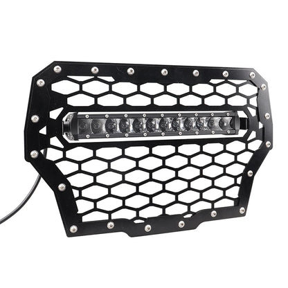 Front Mesh Grille with 11-Inch 50W LED Light Bar for Polaris RZR XP 1000 & RZR XP Turbo