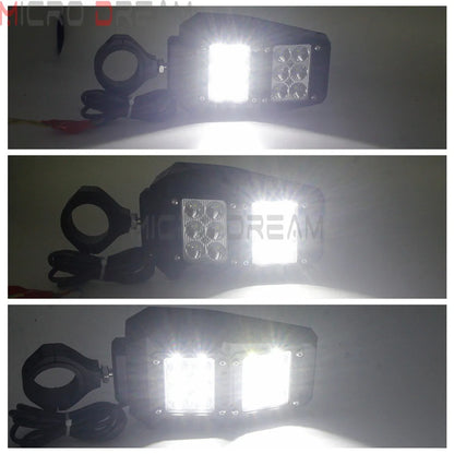 Side Mirrors with LED Spot Lights, 1.75–2-Inch Clamp for UTV & SXS