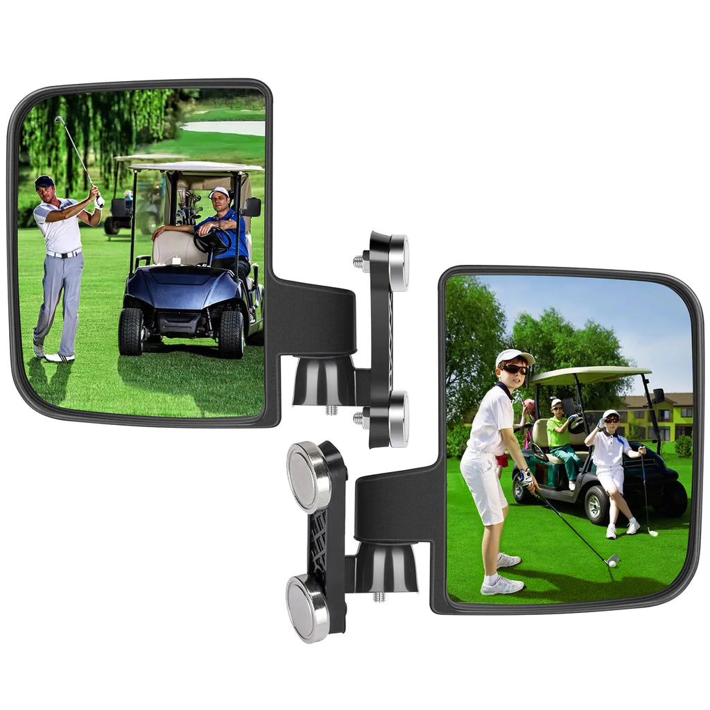 Universal Golf Cart Side Mirrors Strong Magnetic Tractor Mirrors Compatible With Kubota Mahindra John Deere Tractor Accessories 2 Pack