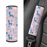 Baxinh Alpaca Cactus Rainbow Printed Car Seat Belt Covers for Boy Girl Baby Toddlers Stroller Seat Strap Covers 2 Packs Seat Belt Cushion Car Seat Belt Shoulder Pads Neck Shoulder Support