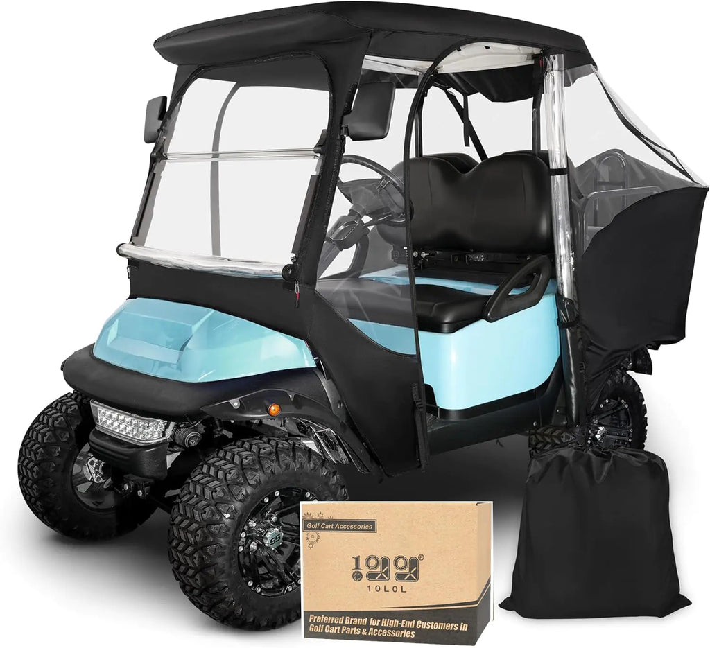10L0L 4-Passengers Golf Cart Driving Enclosure for Club Car Precedent Clear Window Rain Cover All Weather Waterproof Windproof Snowproof Storage Covers