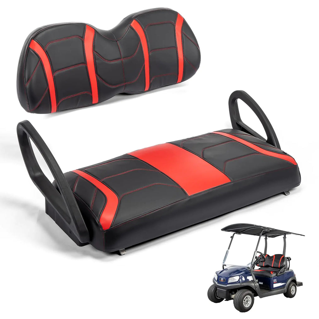 KEMIMOTO Golf Cart Front Seat Covers - Compatible with Club Car Precedent Tempo & Onward OEM Seats No Stapler Required Waterproof Heavy-Duty PU Leather Easy Installation & Enhanced Comfort