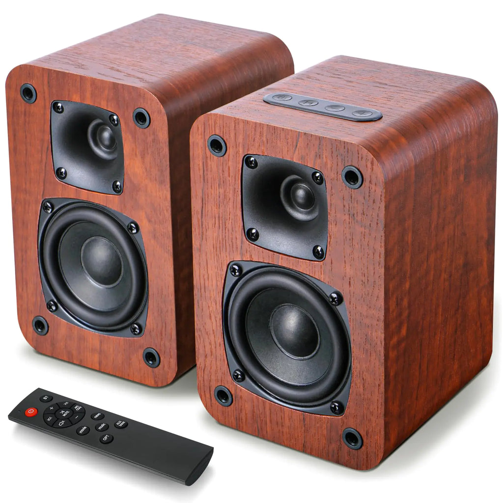 Saiyin Bluetooth Bookshelf Speakers Record Player Speakers with 3 Inch Woofer Powered Speakers with Optical/AUX/TV-ARC Input for Turntable PC and TV