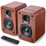 Saiyin Bluetooth Bookshelf Speakers Record Player Speakers with 3 Inch Woofer Powered Speakers with Optical/AUX/TV-ARC Input for Turntable PC and TV