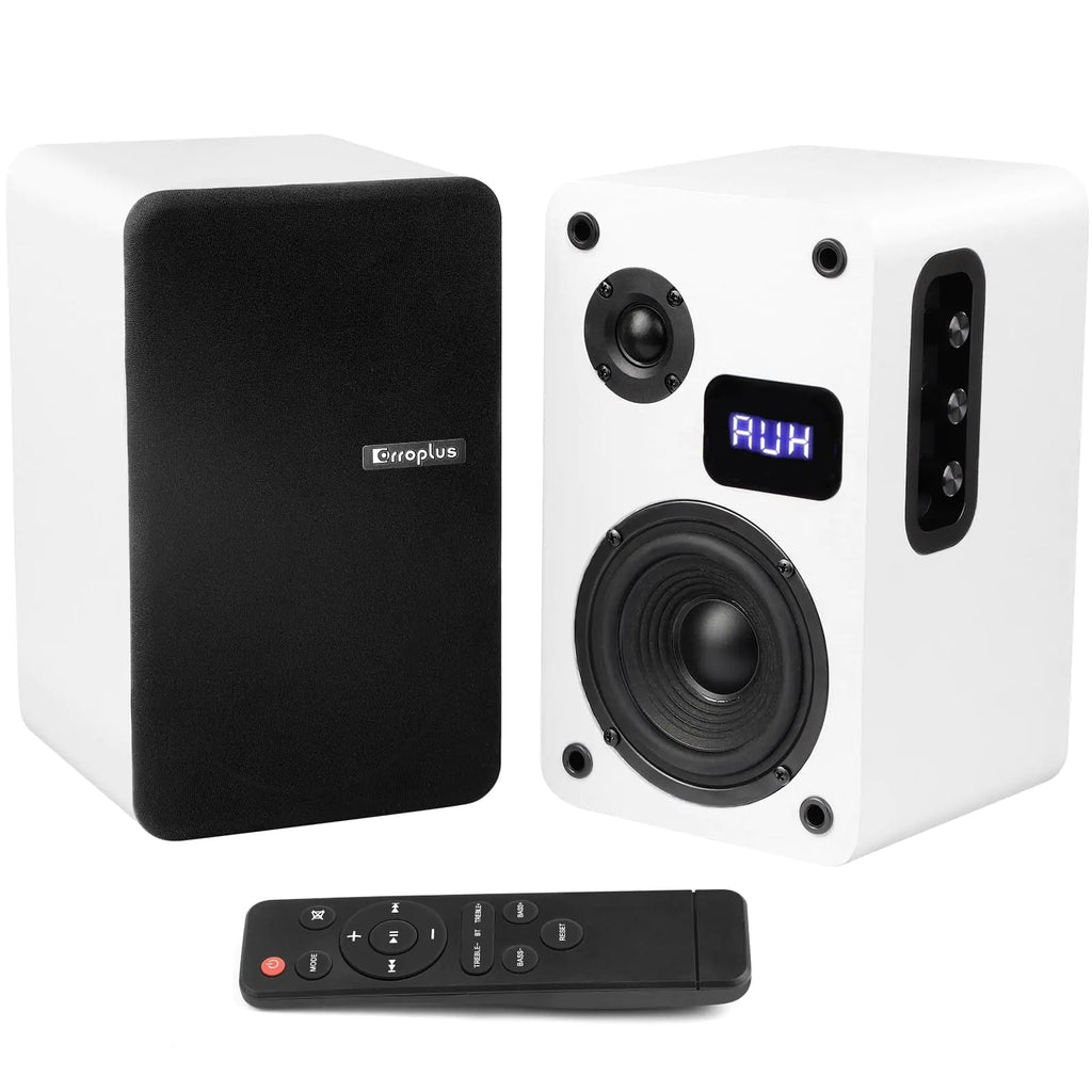 Orroplus 70W Powered Bookshelf Speakers Active Stereo Speakers Pair Desktop Studio Monitor Speakers Wired Optical/ARC/RCA/AUX/BT Input for Turntable Vinyl Record Player Home Audio TV Gaming PC-White