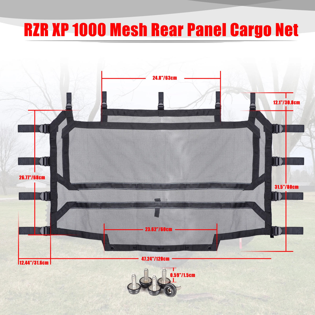 Rear Window Airflow Mesh Sun Shade for Polaris RZR XP 1000 & RZR XP Turbo